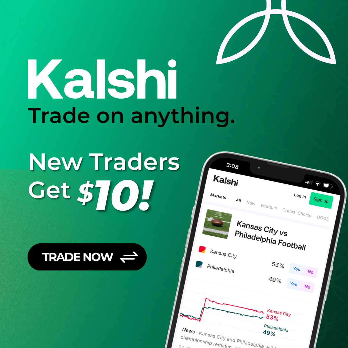 Kalshi — Trade on anything. New traders get $10 with code RANKPREDICTS.