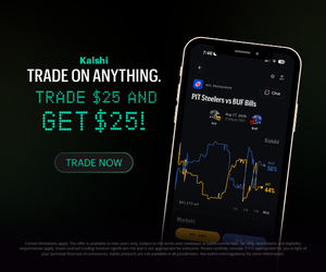 Kalshi — Trade on anything. Trade $25 and get $25 with code RANKPREDICTS.