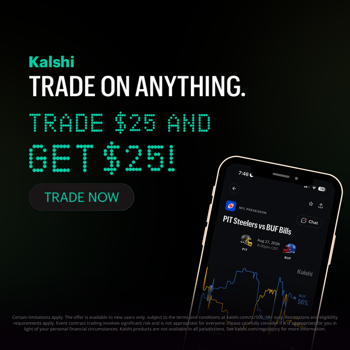 Kalshi — Trade on anything. Trade $25 and get $25 with code RANKPREDICTS.